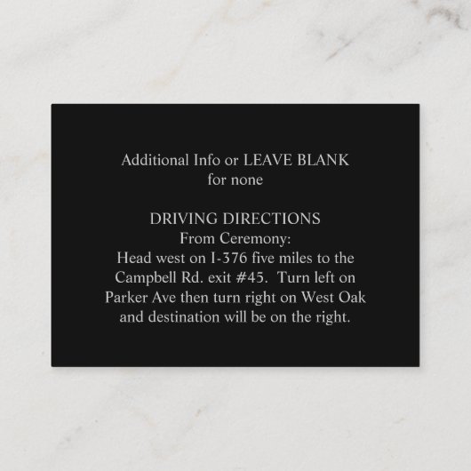 Carte D'accompagnement Halloween gothique violet noir 3,5 x 2,5 Réception (Dos)