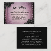 Carte D'accompagnement Halloween gothique violet noir 3,5 x 2,5 Réception (Devant / Derrière)
