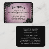 Carte D'accompagnement Halloween gothique violet noir 3,5 x 2,5 Réception (Devant / Derrière)