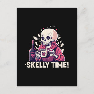 Carte D'accompagnement halloween mais c'est l'heure de skelly