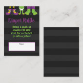 Carte D'accompagnement Halloween Monster Baby shower Déchets Raffle (Devant / Derrière)