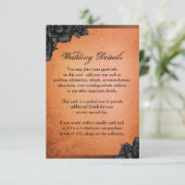 Carte D'accompagnement Halloween Orange & Black Rose Détails du Mariage (Debout devant)