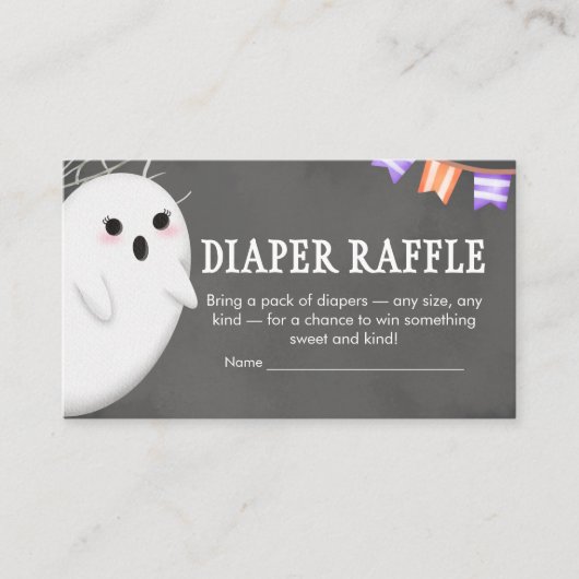 Carte D'accompagnement Halloween Petit Boo Baby shower Déchets Raffle (Devant)