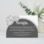 Carte D'accompagnement Halloween Retro Disco GOTH Détails du Mariage (Debout devant)