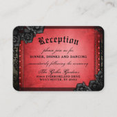 Carte D'accompagnement Halloween rouge gothique noir 3,5 x 2,5 réception  (Devant)