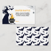 Carte D'accompagnement Halloween Sorcière Baby shower Déchets Raffle (Devant / Derrière)