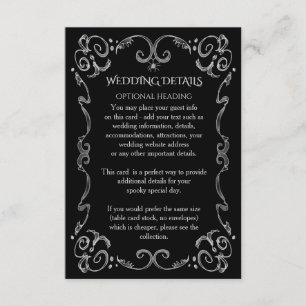 Carte D'accompagnement Halloween Spider Gothic Scroll Détails du Mariage