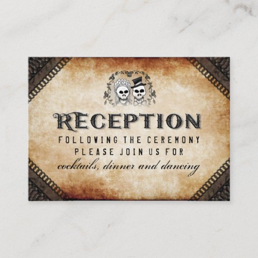 Carte D'accompagnement Halloween Squelette Gothique Brown Réception (Devant)