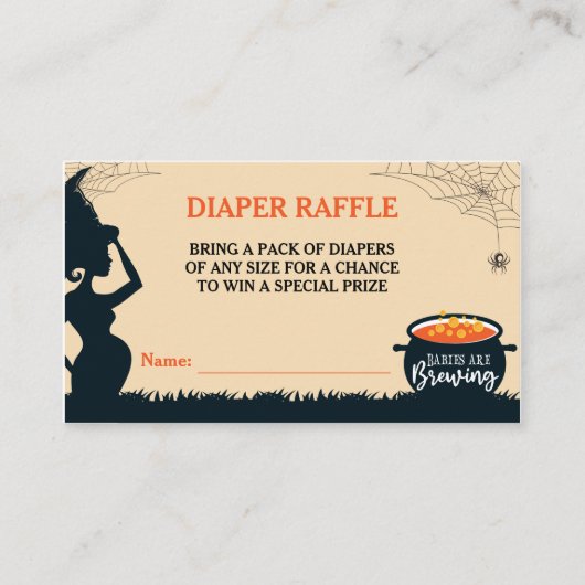 Carte D'accompagnement Halloween Witch Twins Baby shower Déchets Raffle (Devant)