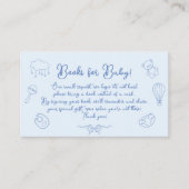 Carte D'accompagnement Hand Drawn Baby Shower, Bow Boy Books for Baby (Devant)