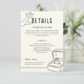 Carte D'accompagnement Hand Drawn Illustration Minimalist Wedding Details (Debout devant)
