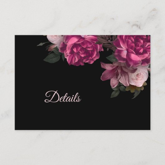 Carte D'accompagnement Hand Drawn Roses Dark Moody (Devant)