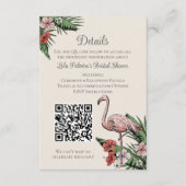 Carte D'accompagnement Hand-Drawn Tropical Flamingo QR Code Wedding Card (Devant)