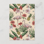 Carte D'accompagnement Hand-Drawn Tropical Flamingo QR Code Wedding Card (Dos)