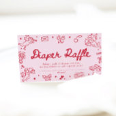 Carte D'accompagnement Hand Drawn Valentine Baby Shower Diaper Raffle