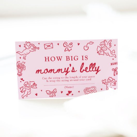 Carte D'accompagnement Hand Drawn Valentine How Big is Mommy's Belly Game