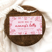 Carte D'accompagnement Hand Drawn Valentine How Big is Mommy's Belly Game