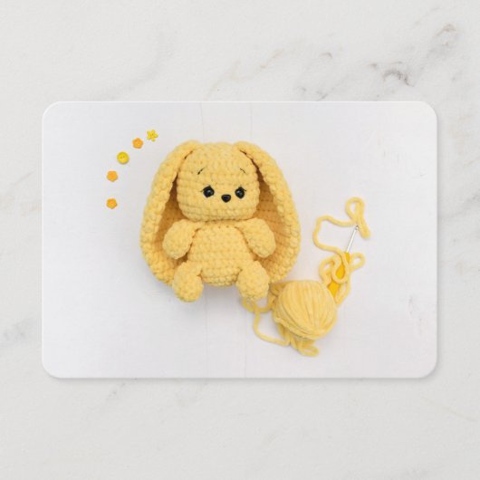 Carte D'accompagnement Handmade Crochet Bunny – Cozy Yarn Aesthetic (Devant)