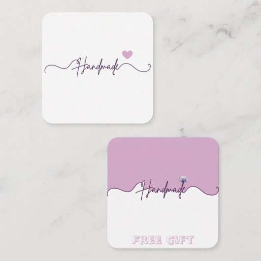 Carte D'accompagnement Handmade Free Gift Floral Small Business Packaging (Devant / Derrière)