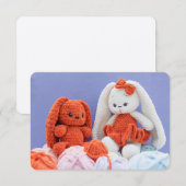Carte D'accompagnement Handmade-style with Сrochet Bunny (Devant / Derrière)