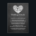 Carte D'accompagnement Hanging Heart Tree Chalkboard Mariage Collection<br><div class="desc">Ces Cartes Détail peuvent être personnalisées pour votre occasion spéciale et rendraient l'insert parfait assorti pour une suite mariage, douche nuptiale, fête de fiançailles, fête d'anniversaire et bien plus encore. Ces cartes peuvent être utilisées pour créer des cartes de détail, des cartes d'information pour les clients, des cartes d'hébergement, des...</div>
