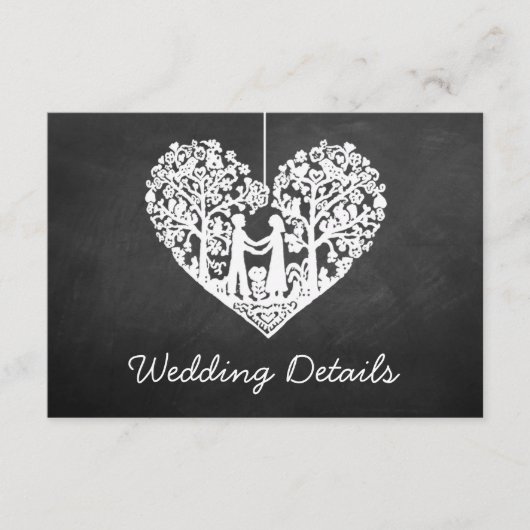 Carte D'accompagnement Hanging Heart Tree Chalkboard Mariage Collection (Devant)