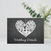 Carte D'accompagnement Hanging Heart Tree Chalkboard Mariage Collection (Debout devant)