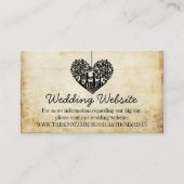 Carte D'accompagnement Hanging Heart Tree Vintage Wedding Website (Devant)