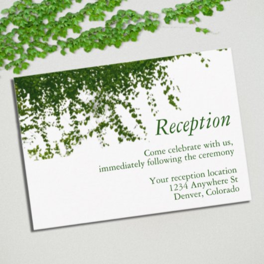 Carte D'accompagnement Hanging Ivy Greenery Réception de mariage