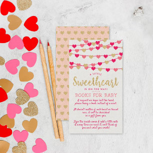 Carte D'accompagnement Hanging Love Hearts Petit Baby shower amoureux
