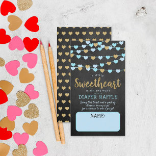 Carte D'accompagnement Hanging Love Hearts Petit Baby shower amoureux