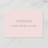 Carte D'accompagnement Hannah Simple Script Mariage site Web RSVP (Dos)