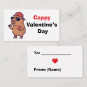 Carte D'accompagnement Happy Valentine's Day Cool Capybara Classroom Card (Devant / Derrière)