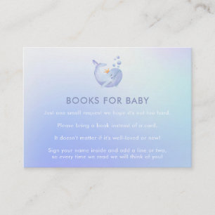 Carte D'accompagnement Happy Watercolor Whale Books for Baby shower Ocean