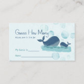 Carte D'accompagnement Happy Whales Devine Combien De Baby showers Garçon (Devant)