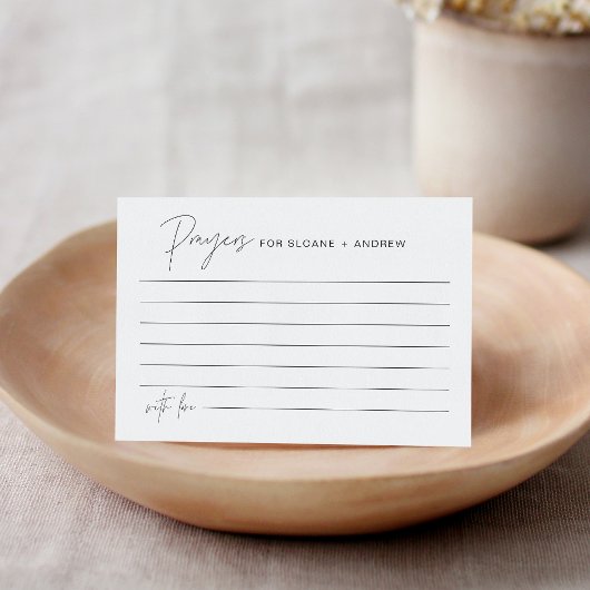 Carte D'accompagnement HARLOW Mariage Prayers Card, Prières pour les coup
