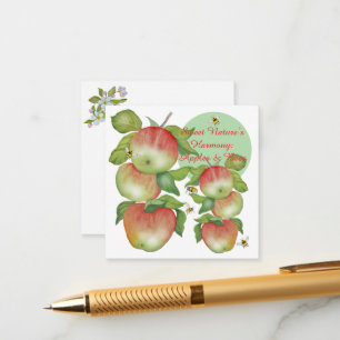 Carte D'accompagnement Harmonie douce : Pommes aquarelles et une abeille