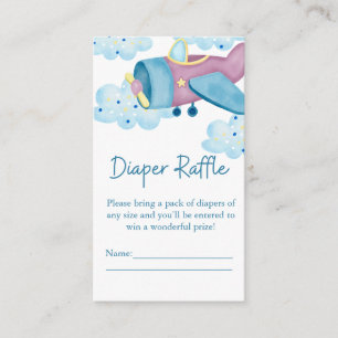 Carte D'accompagnement Haut et loin Purple Airplane Diaper Raffin