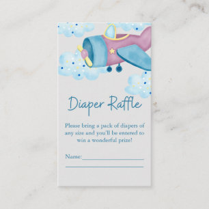 Carte D'accompagnement Haut et loin Purple Grey Airplane Diaper Raffin