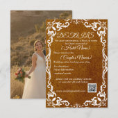 Carte D'accompagnement Havana Brown Minimal Elegant Wedding Enclosure Car (Devant / Derrière)