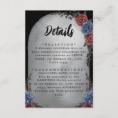 Carte D'accompagnement Headstone Floral Gothic Wedding Details (Devant)