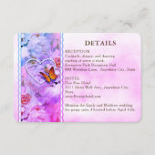 Carte D'accompagnement Heart Floral Rose Butterfly Mariage Détails du cli (Devant)