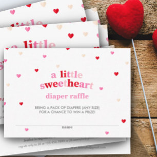 Carte D'accompagnement Heart Valentine Thème Baby shower Déchets Raffle E