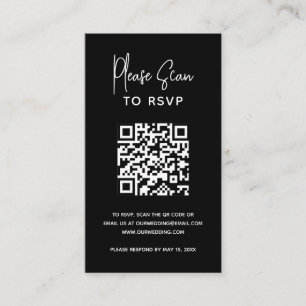 Carte D'accompagnement Heather Elegant Noir Minimal Mariage moderne