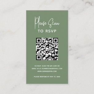 Carte D'accompagnement Heather Elegant Sage Green Minimal Mariage moderne