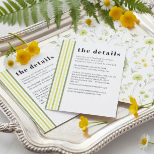 Carte D'accompagnement Hébergement Citrus Wildflower Stripe et détails