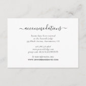 Carte D'accompagnement Hébergement de l'hôtel Mariage noir et blanc (Devant)