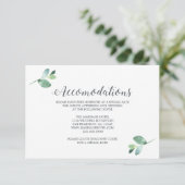 Carte D'accompagnement Hébergement de mariage avec feuillage d'eucalyptus (Debout devant)