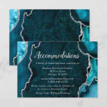 Hébergement de mariage Bleu sarcelle et Agate arge