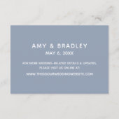 Carte D'accompagnement Hébergement de mariage Casual Script Dusty Blue (Dos)